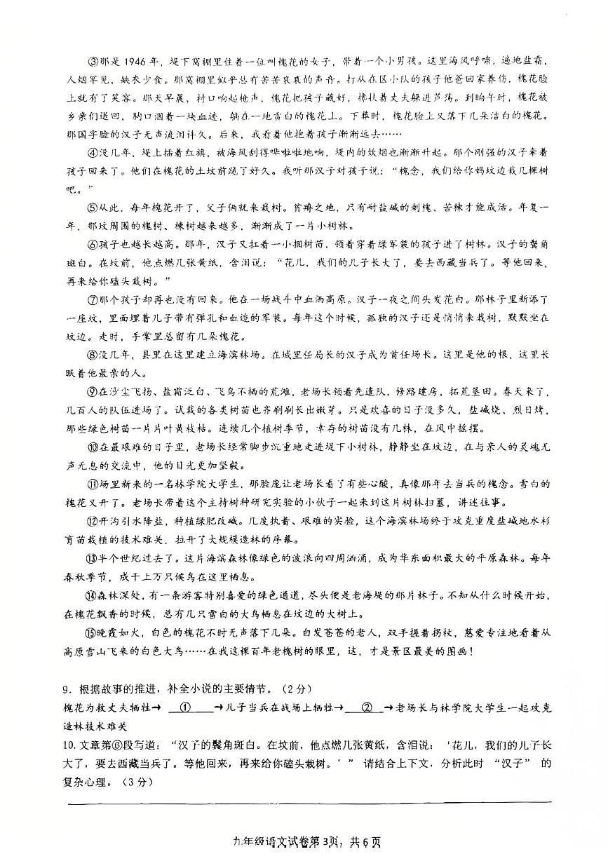 江苏省重点 常州市第二十四中学、教科院2025-2026学年九年级上学期期中联考语文试卷第3页