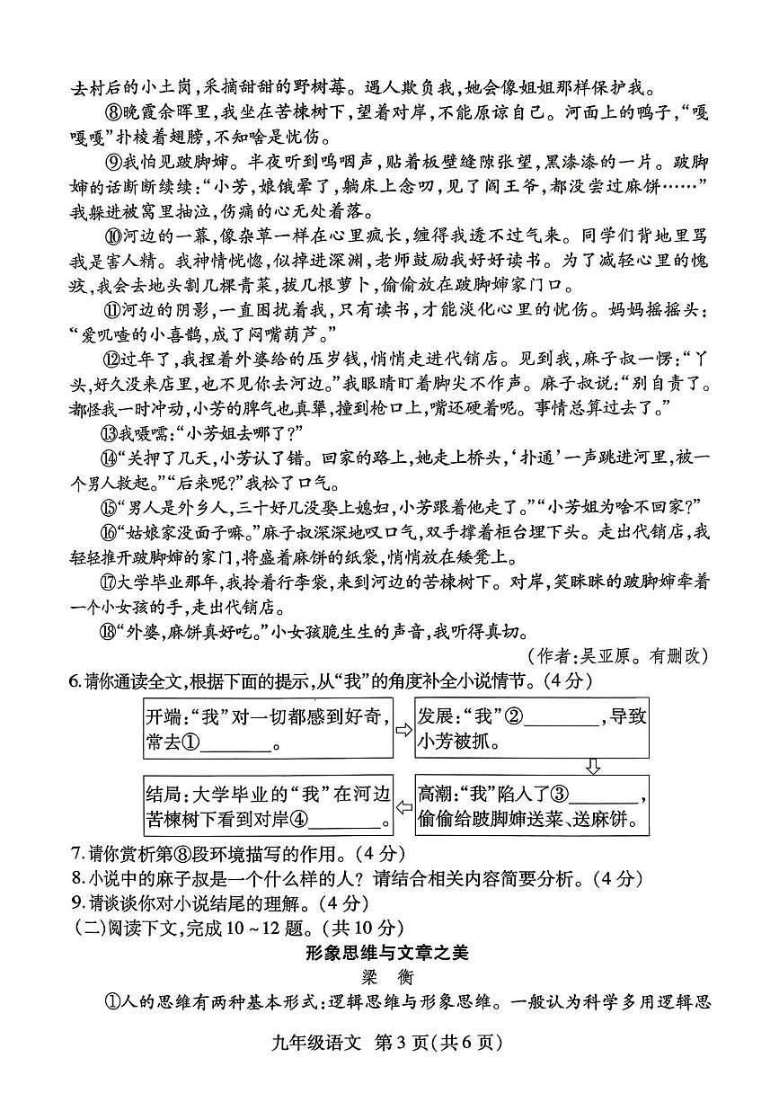 河南省新乡市2025-2026学年九年级上学期11月期中语文试题第3页