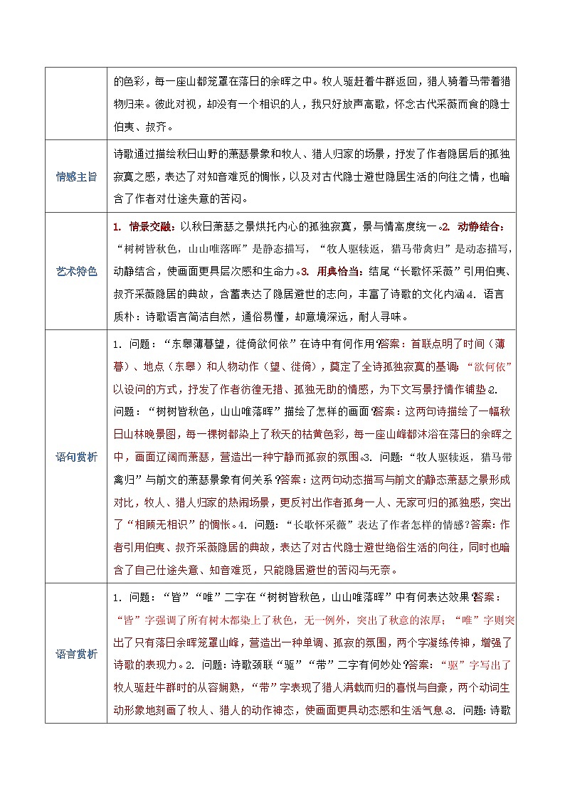 清单03：八年级上册古诗词知识清单-2026年中考语文一轮复习之古诗文专题讲练（全国通用）第3页