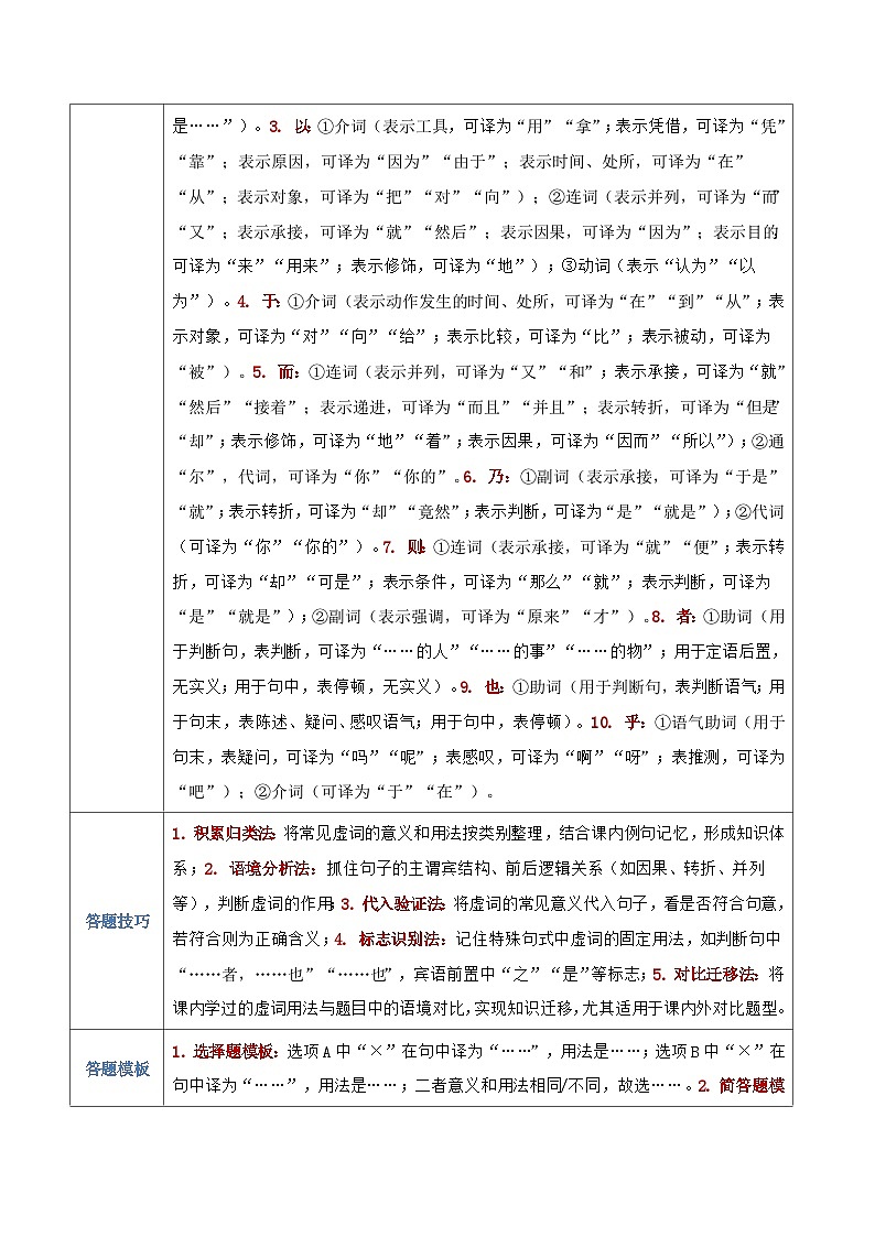 清单02：七年级下册文言文知识清单-2026年中考语文一轮复习之古诗文专题讲练（全国通用）第2页