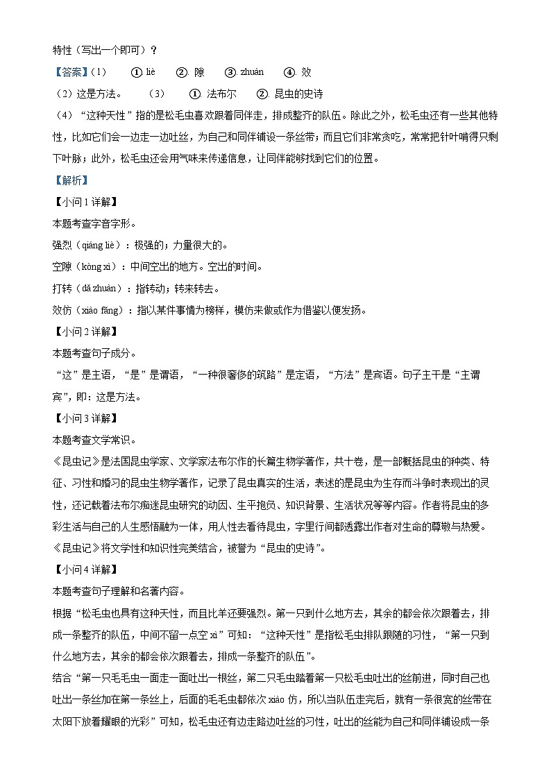 安徽省涡阳县丹城学区2024-2025学年八年级上学期期末语文试题（解析版）-A4第2页