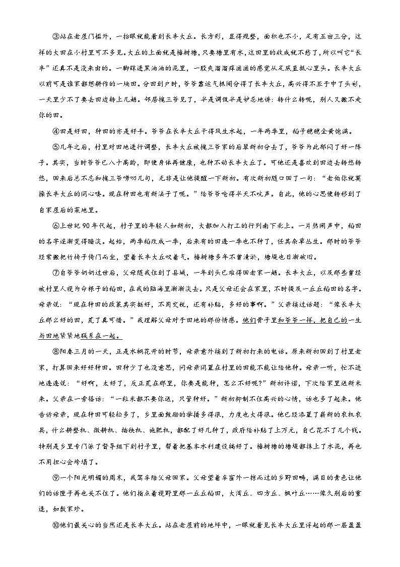 2025年安徽省C20教育联盟中考三模语文试题（原卷版）-A4第3页