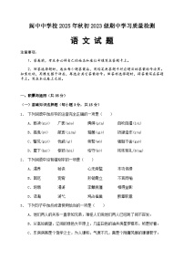 四川省南充市阆中中学校2025-2026学年九年级上学期11月期中语文试题（含答案）