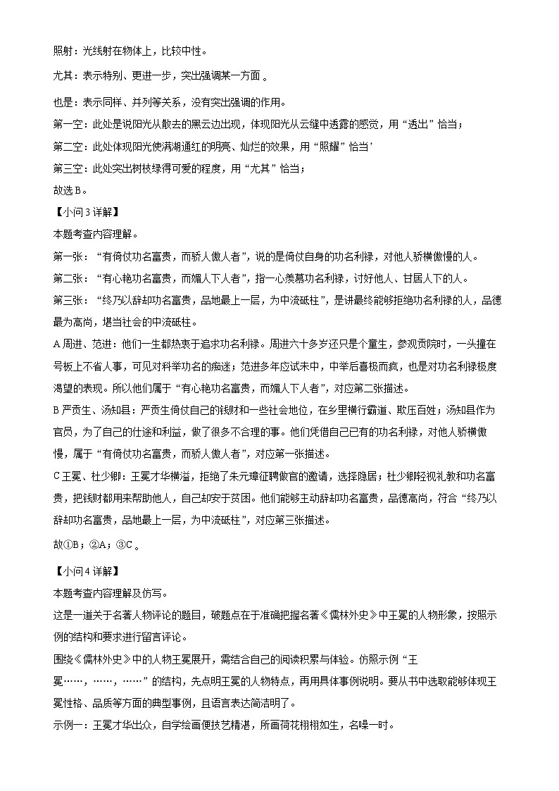 2025年安徽省芜湖市南陵县中考一模语文试题（解析版）-A4第3页