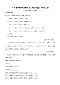 2026年中考语文专题复习：文言文阅读 专项练习题（含答案解析）