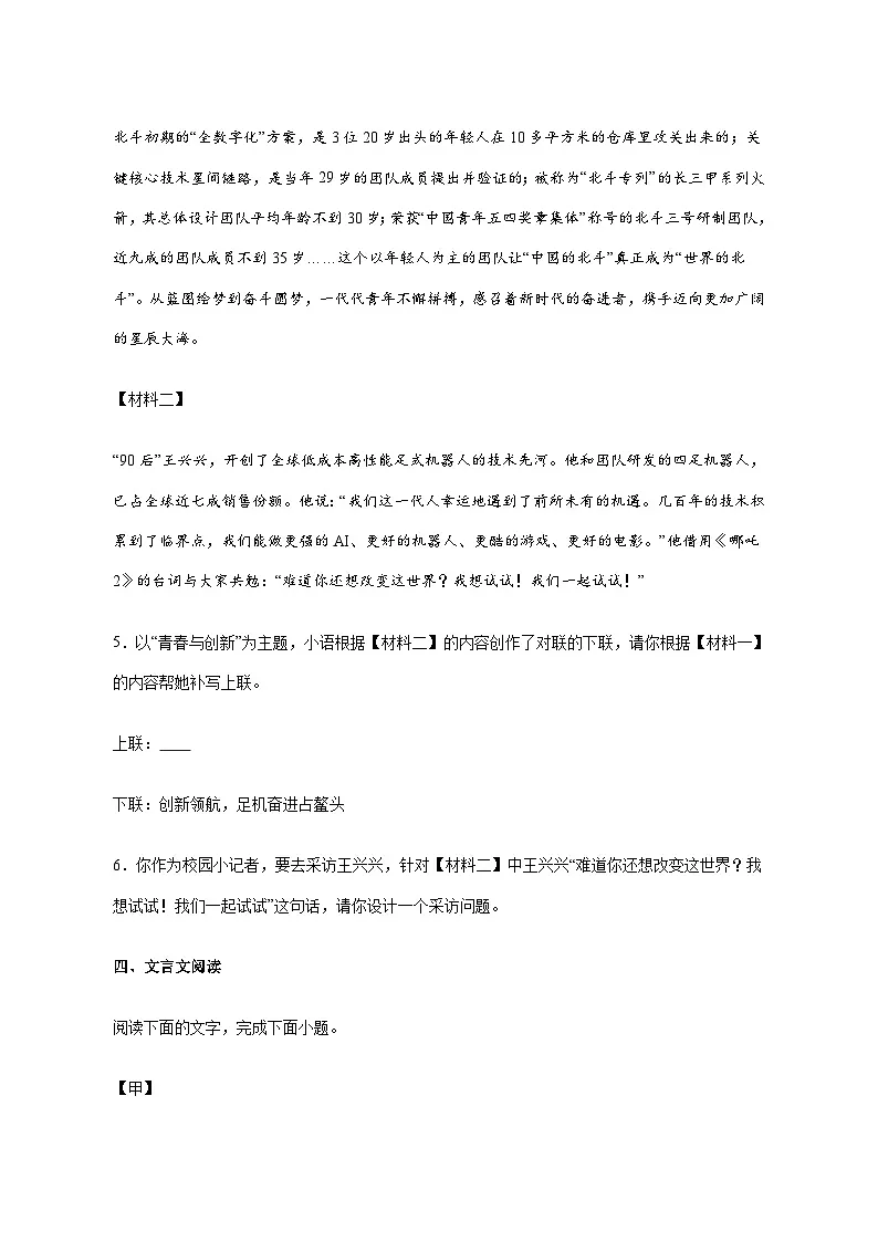 广东省惠州市2025_2026学年九年级上学期期中语文试卷_附答案第3页