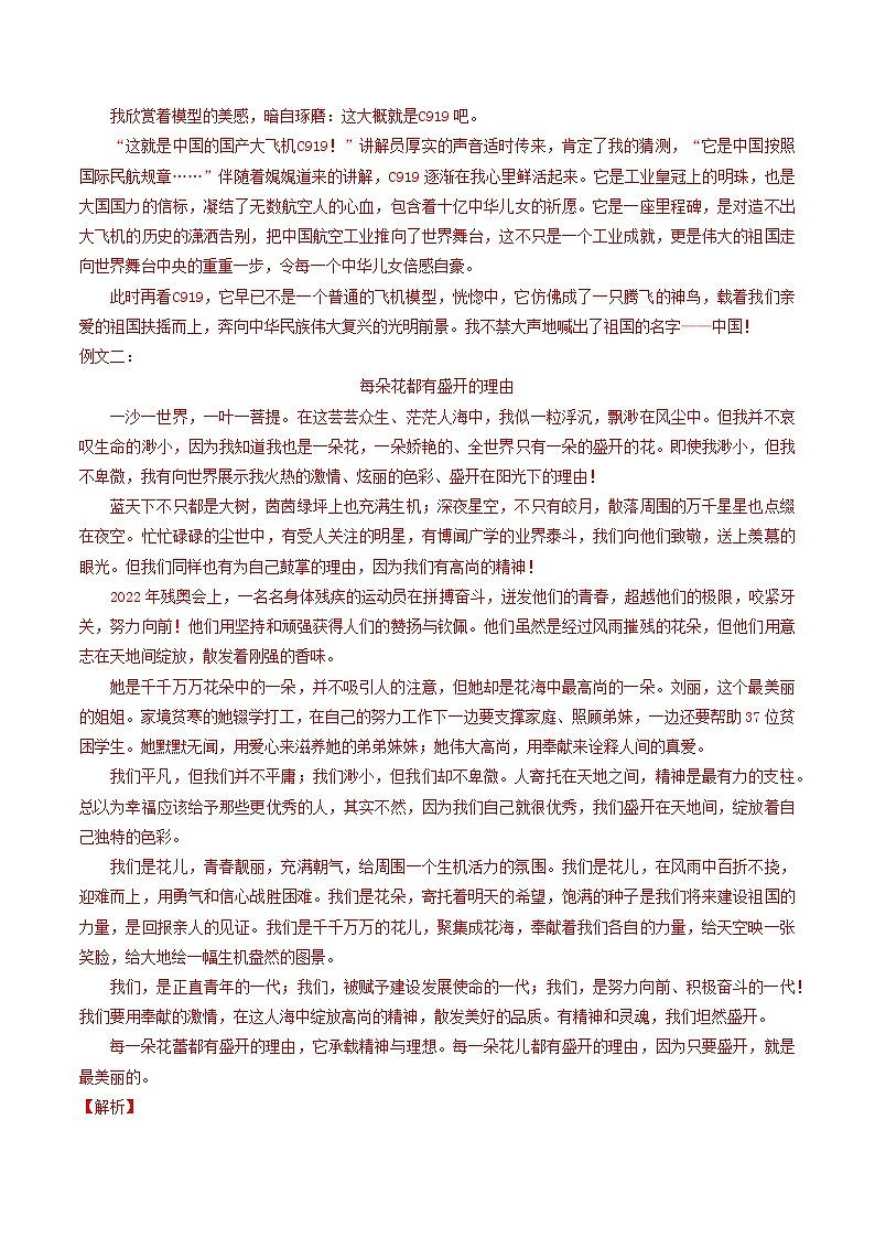 专题11 作文-【好题汇编】 5年（2020-2024）中考1年模拟语文真题分类汇编（河南专用）（解析版）第3页