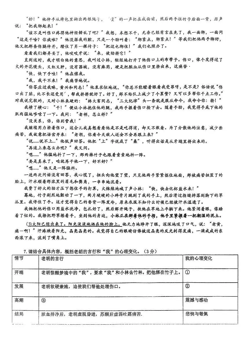 浙江省金华市兰溪市聚仁中学2025-2026学年九年级上学期12月期中语文试题第3页
