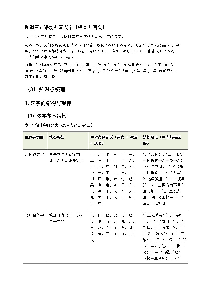 2026年中考语文一轮复习讲义：字形专题（全国通用）（含答案解析）第3页