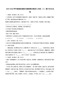 2025-2026学年湖南省湘潭市湘钢教育集团九年级（上）期中语文试卷-自定义类型