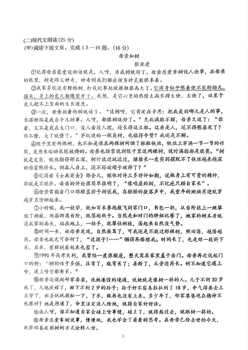 吉林省吉林市第三十中学2024-2025学年八年级上学期期末考试语文试题第3页