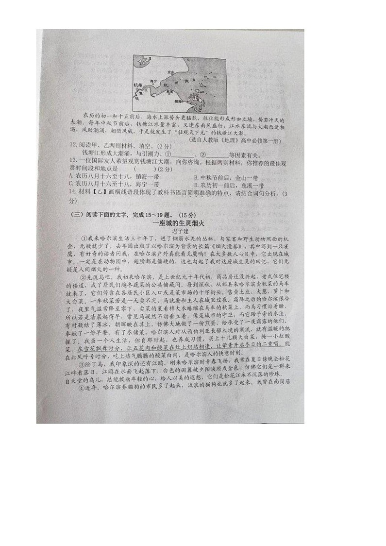吉林省长春市榆树市慧望初级中学2024-2025学年八年级上学期期末语文测试题第3页