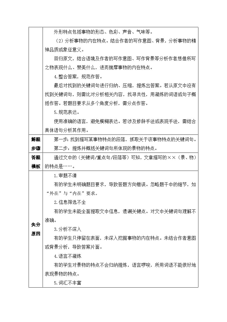 23.把握事物的特点及内涵-2026年中考第一轮复习专项练习语文记叙文阅读答题公式第3页