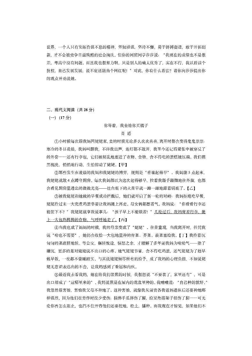 河南省南阳市桐柏县2025-2026学年九年级上学期期中考试语文试卷（学生版）第3页