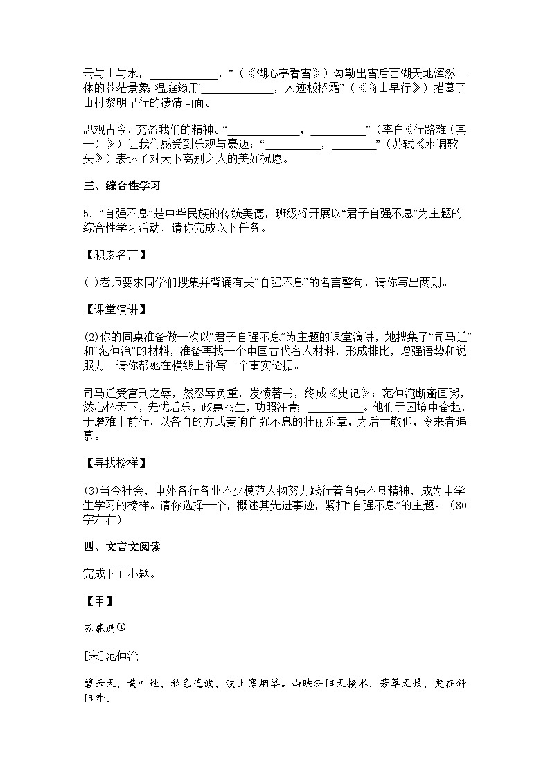 江苏省泰州市兴化市2025-2026学年九年级上学期期中语文试题（含答案）第2页