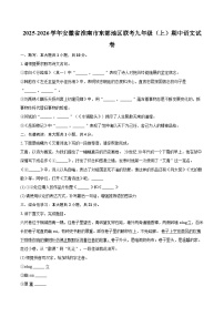 2025-2026学年安徽省淮南市东部地区联考九年级（上）期中语文试卷-自定义类型