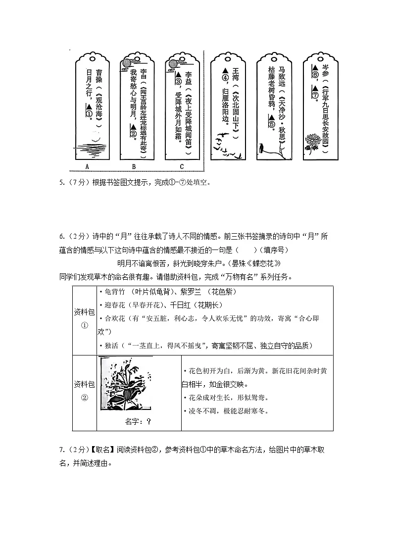 浙江省温州瑞安市名校2025-2026学年七年级上学期期中考试语文试卷（学生版）第2页