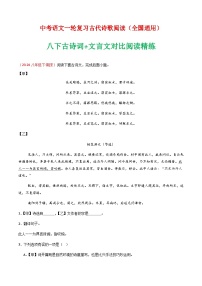 2025年语文八年级下册古诗词+文言文对比阅读精练（含答案）