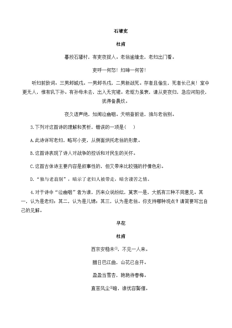 2025年中考语文二轮复习——古诗词阅读专项训练二（含答案）第2页
