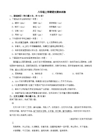 四川省成都市2025年八年级上学期语文期末试卷附答案