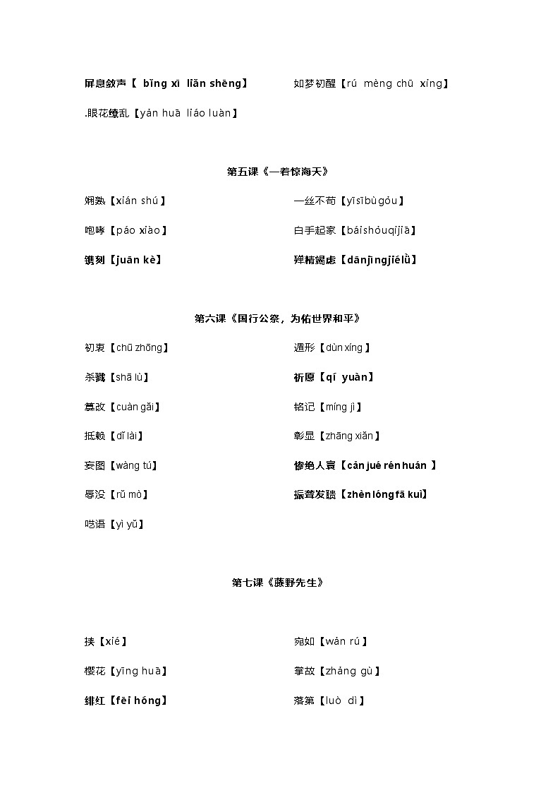 统编版（2024）八年级上册语文期末复习：5个专题必背考点知识提纲汇编 讲义第3页