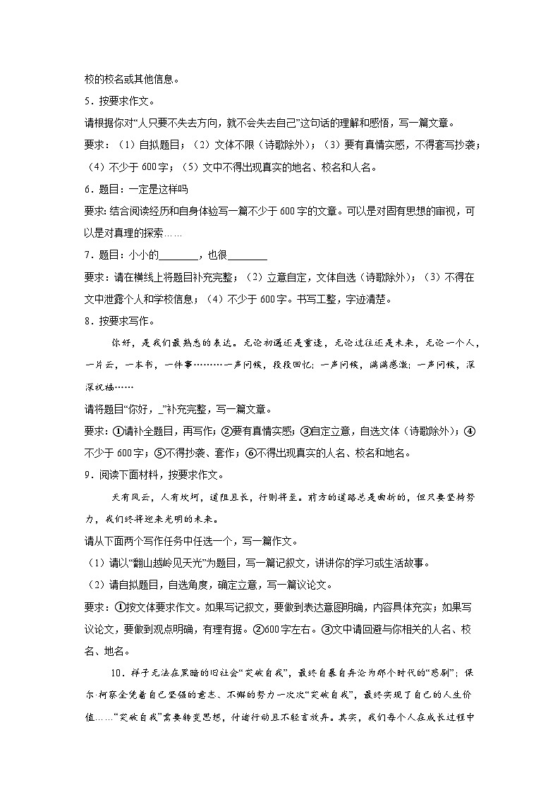 写作题-2026年中考语文一轮专题复习讲练（全国通用）第2页