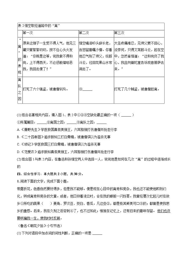 2024-2025学年四川省遂宁市射洪县七年级（上）期末语文试卷-自定义类型第3页