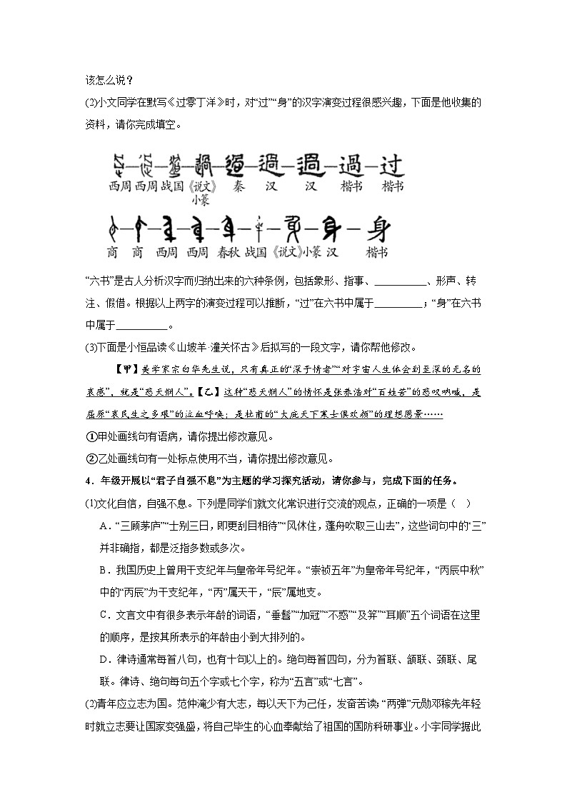 专题05： 综合性学习-2025-2026学年上学期九年级语文期末复习题型专练第3页