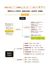 寒假作业08 文学常识、基础知识综合、标点符号（巩固培优）九年级语文统编版（原卷版+解析版）