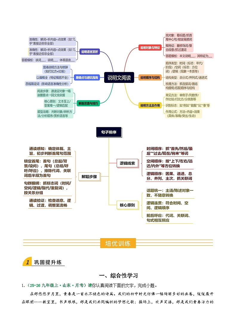 寒假作业17 综合性学习、说明文阅读、句子排序（原卷版）第2页
