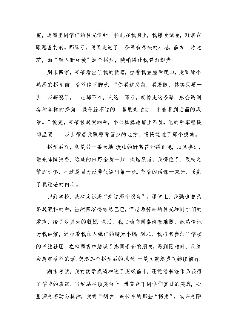 《走过那一个拐角 》《温暖我的瞬间》《这一次，我为生命喝彩》《为生命着色》《这一次我是主角》-2026年中考语文作文范文讲练（全国通用）第2页