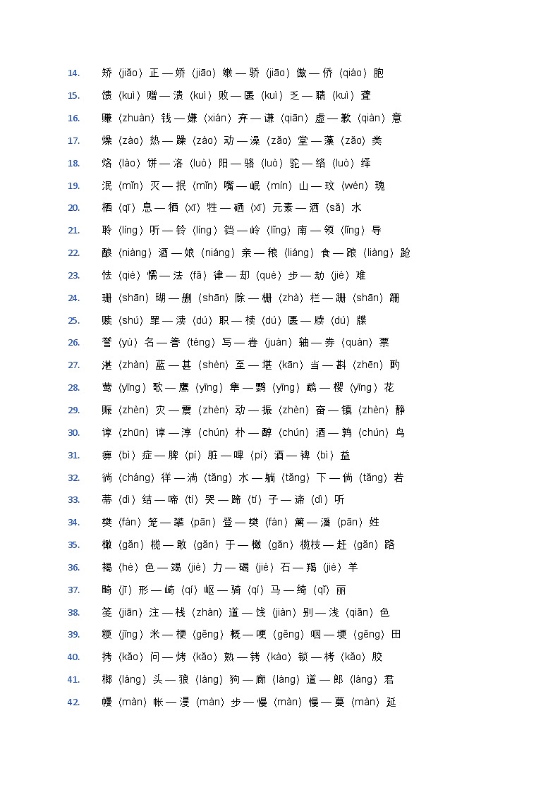 【初中通用】语文字音专项常考易错 1000 例练习（分类集训+答案详解）第2页