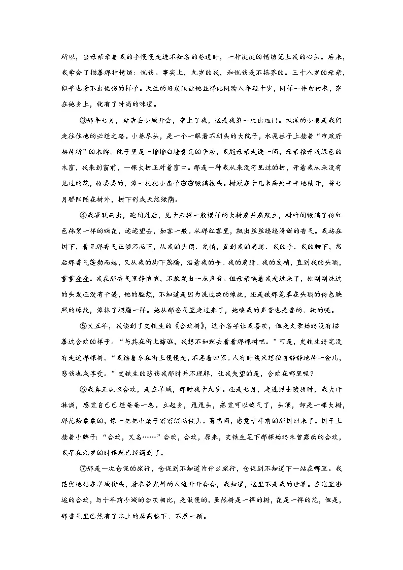 课外现代文阅读练习 统编版语文七年级上册期末专项复习第3页