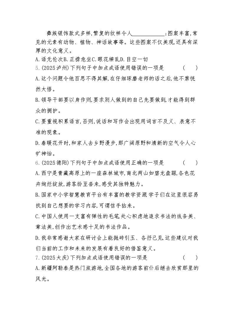 2026年中考语文真题分类练习：2 词语理解与运用第2页