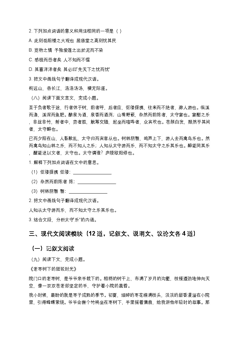 【初中语文】中考30道经典母题精讲（涵盖全题型+原创高分必备）第3页