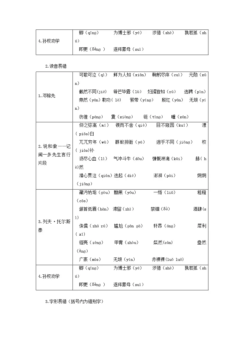 第一单元（单元知识清单）-人教版（2024）语文 七年级下册第2页