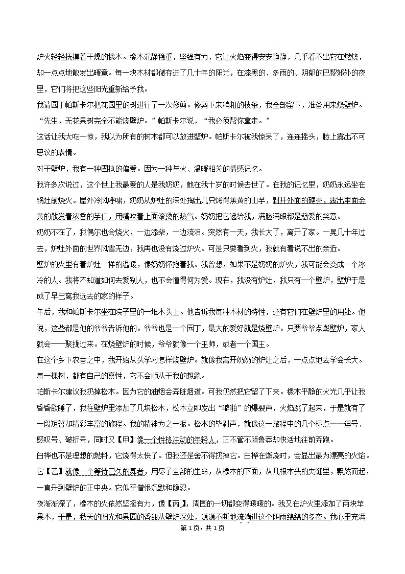安徽省蒙城县部分学校联考2026届九年级上学期1月期末考试语文试卷第3页