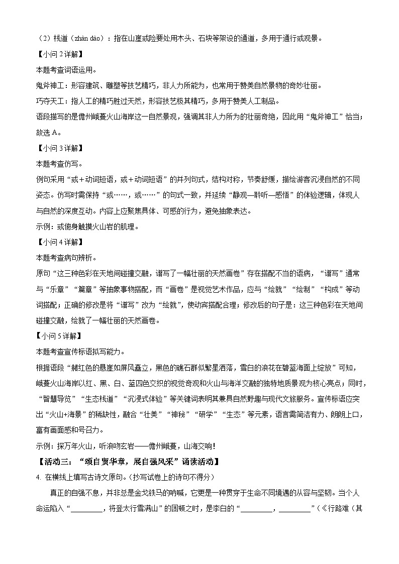 海南省儋州市2025-2026学年九年级上学期期中语文试题（含答案）（含解析）第3页