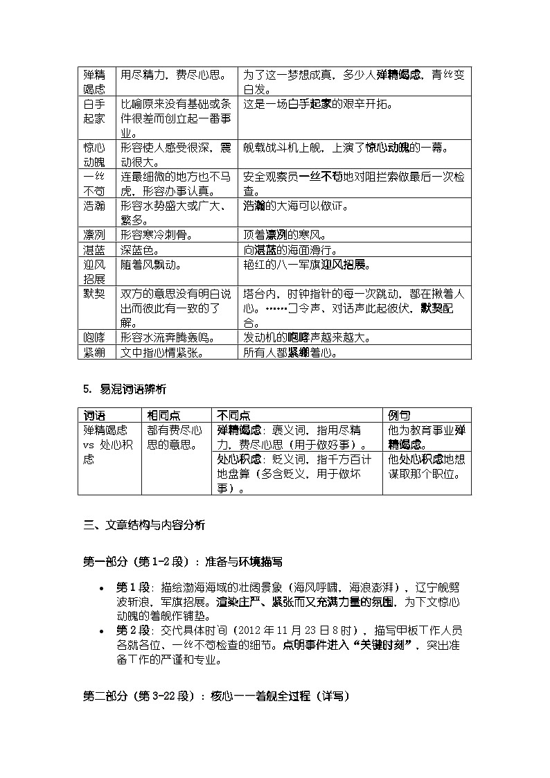 人教版部编新教材八年级上册语文第4课《一着惊海天——目击我国航母舰载战斗机首架次成功着舰》知识清单第3页