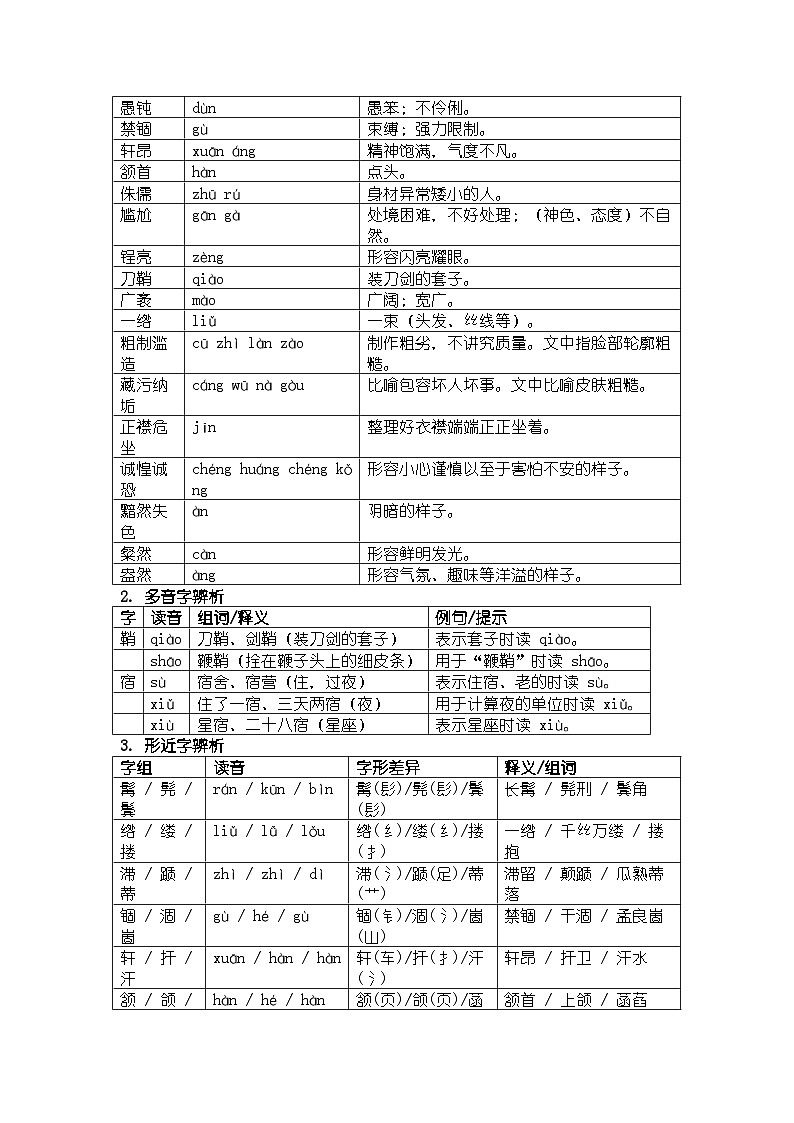 人教版部编新教材八年级上册语文《列夫·托尔斯泰》知识清单第2页