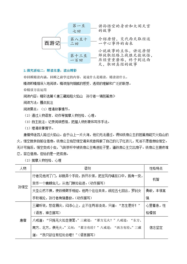 整本书阅读 《西游记》  教学设计-2025--2026学年七年级 语文·上册（统编版）第2页