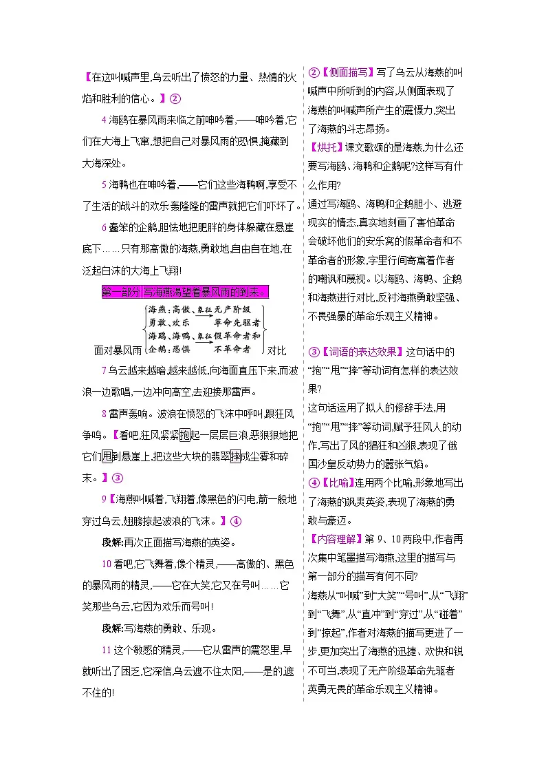 人教部编版九年级语文下册第一单元4海燕教材解读教案第2页