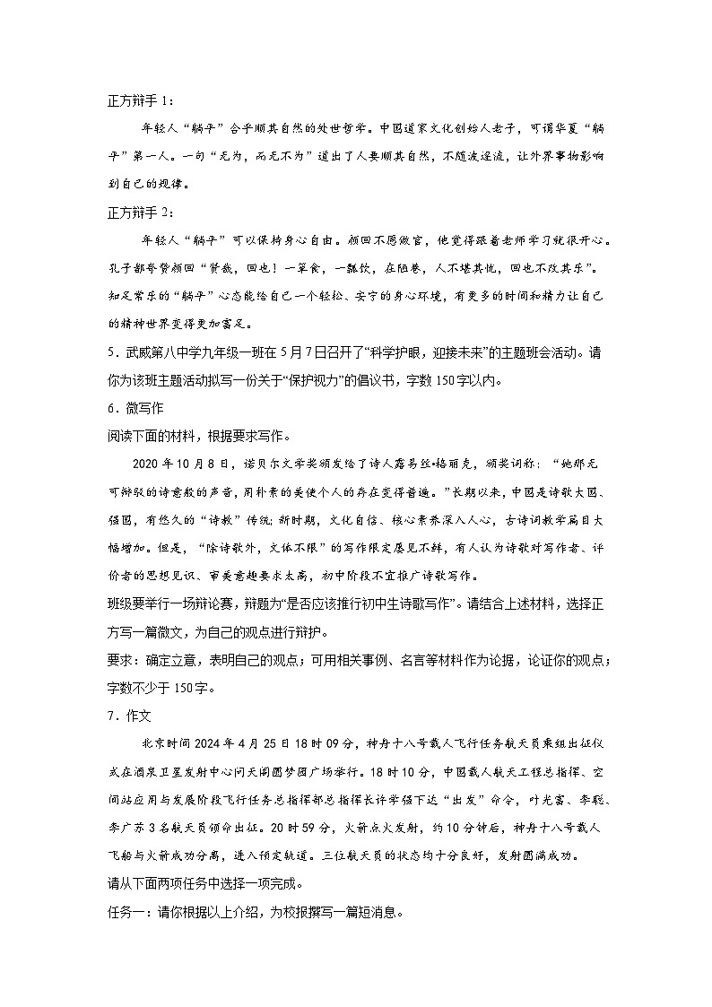 小作文-2026年中考语文一轮复习写作专项讲练（全国通用）第2页