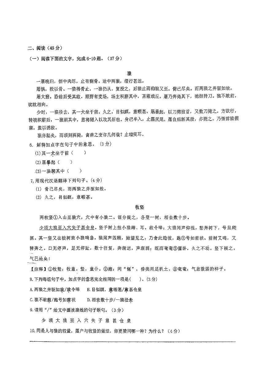 广东省东莞市松山湖莞美学校2024-2025学年七年级上学期期末考试语文试题第3页