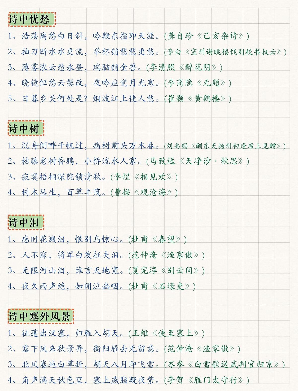 中考第一轮复习语文初中语文古诗词分类汇集知识点第2页