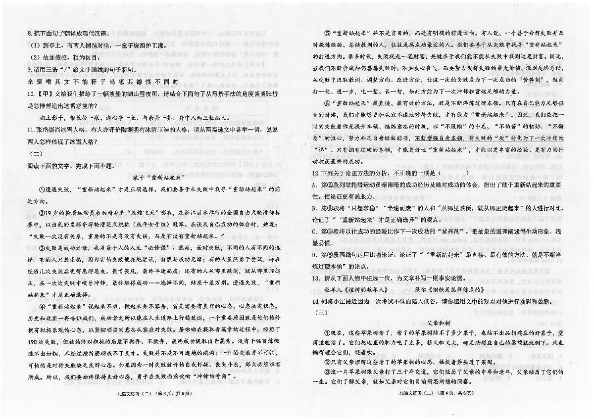 广东省汕头市潮南区陈店实验学校等校联考2024-2025学年九年级上学期12月月考语文试题第2页