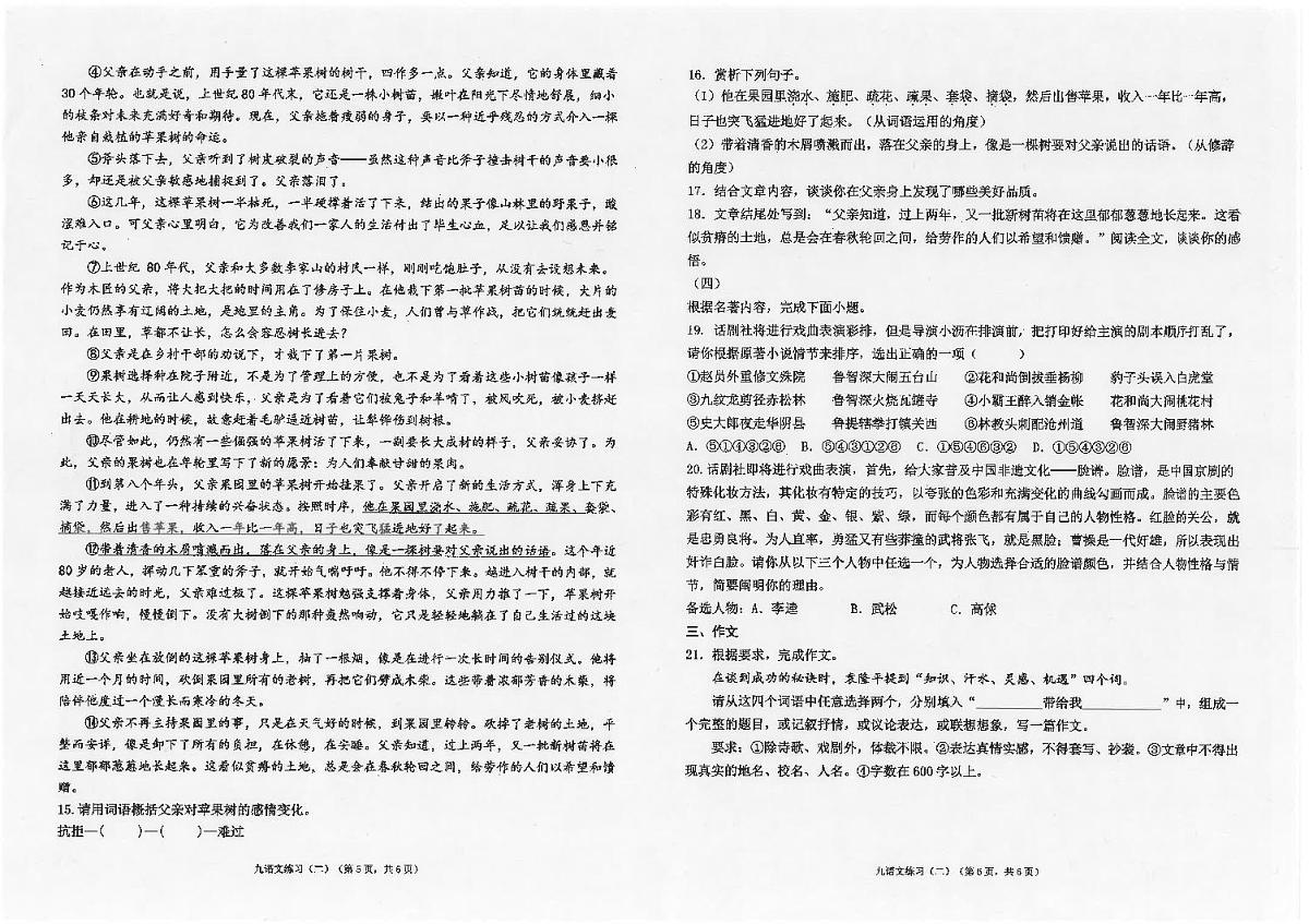 广东省汕头市潮南区陈店实验学校等校联考2024-2025学年九年级上学期12月月考语文试题第3页