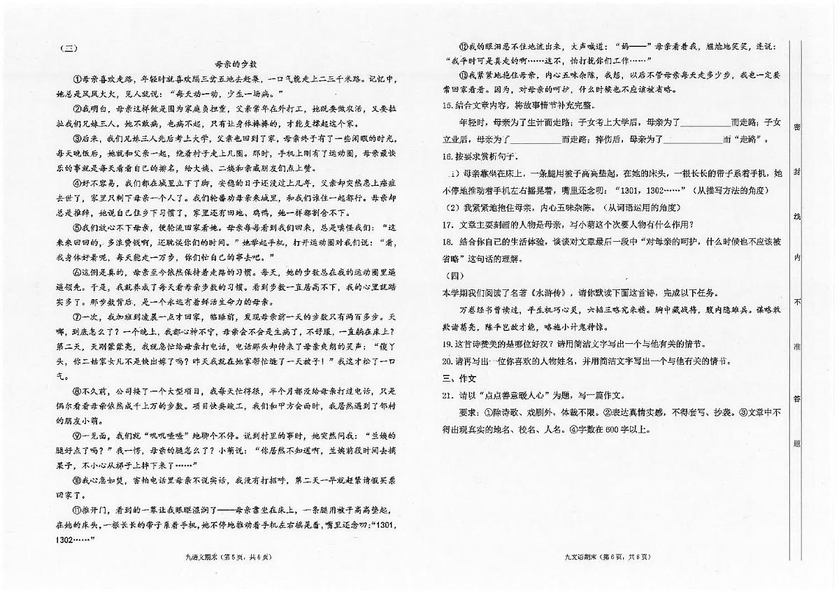广东省汕头市潮南区陈店公办八校2024-2025学年九年级上学期12月期末语文试题第3页