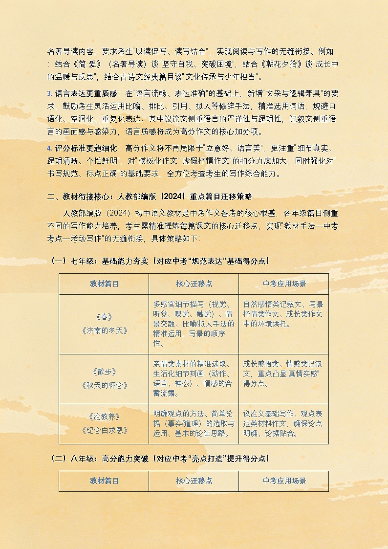 专题十三：2026年中考作文备考指南和策略讲练-2026年中考语文一轮作文专题系列（全国通用）第2页