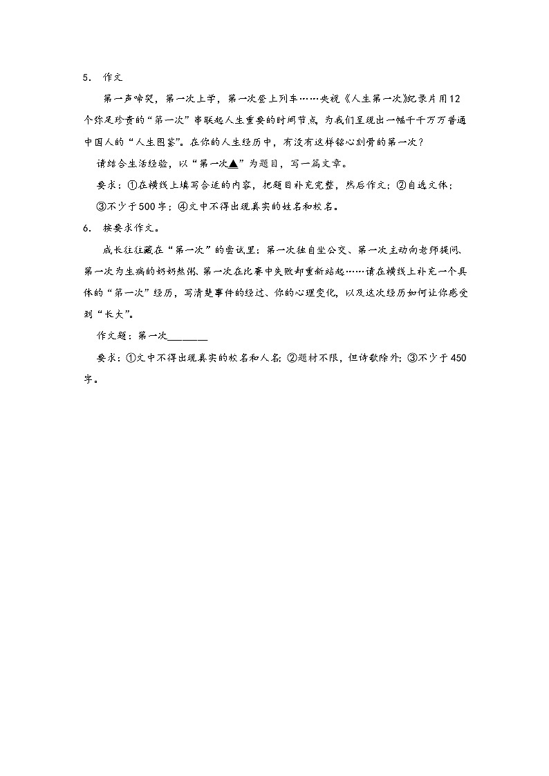第一次-2026年中考语文一轮作文专练（全国通用）第2页